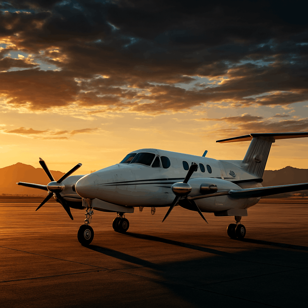 Aeronaves turbohélice en hangar ejecutivo — Himmel Servicios Aéreos